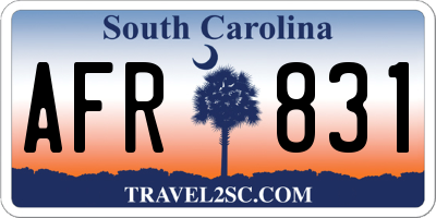 SC license plate AFR831