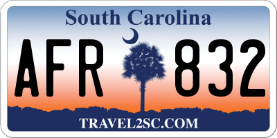 SC license plate AFR832