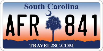 SC license plate AFR841