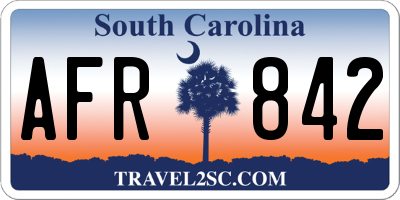 SC license plate AFR842