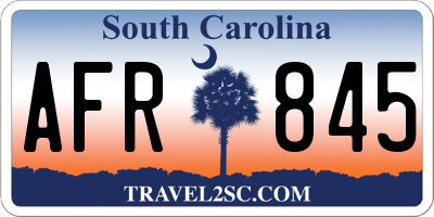 SC license plate AFR845