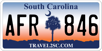 SC license plate AFR846