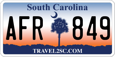 SC license plate AFR849
