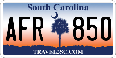 SC license plate AFR850