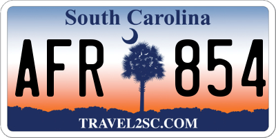 SC license plate AFR854