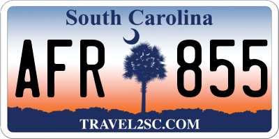 SC license plate AFR855
