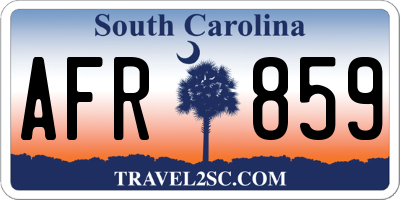 SC license plate AFR859
