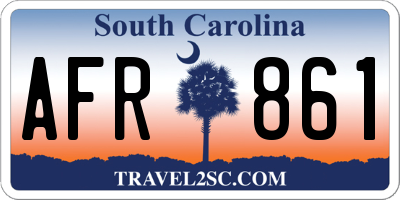 SC license plate AFR861