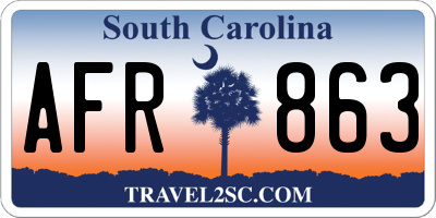 SC license plate AFR863