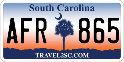 SC license plate AFR865