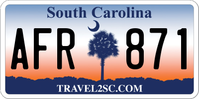 SC license plate AFR871