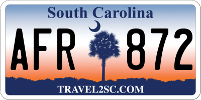 SC license plate AFR872