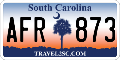 SC license plate AFR873
