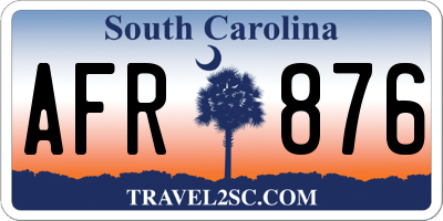 SC license plate AFR876