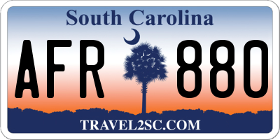 SC license plate AFR880