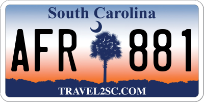 SC license plate AFR881