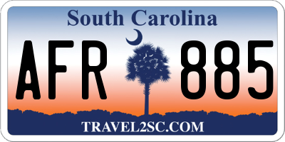 SC license plate AFR885