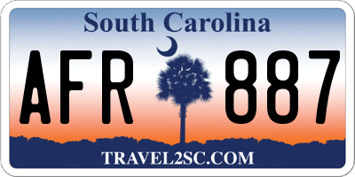 SC license plate AFR887