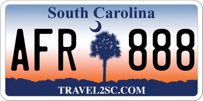 SC license plate AFR888
