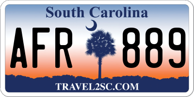 SC license plate AFR889
