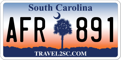 SC license plate AFR891