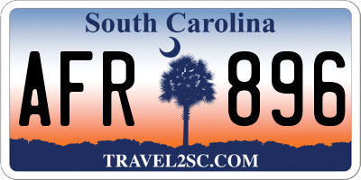 SC license plate AFR896