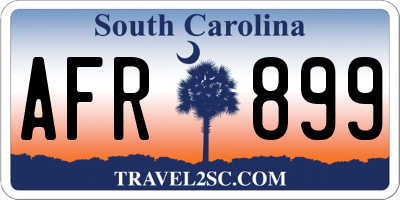 SC license plate AFR899