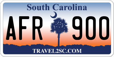 SC license plate AFR900