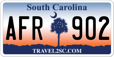 SC license plate AFR902