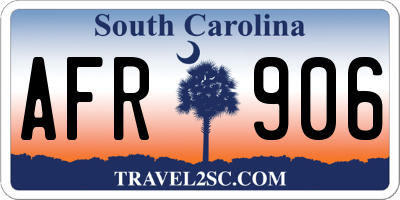 SC license plate AFR906