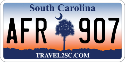 SC license plate AFR907