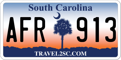 SC license plate AFR913