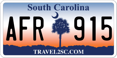 SC license plate AFR915