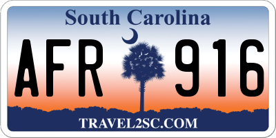 SC license plate AFR916