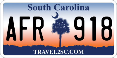 SC license plate AFR918