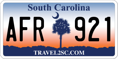 SC license plate AFR921