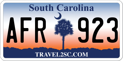 SC license plate AFR923