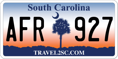 SC license plate AFR927