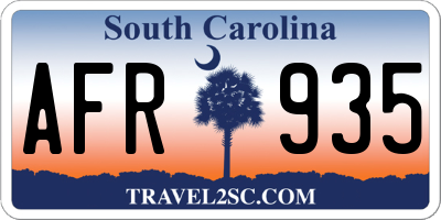 SC license plate AFR935
