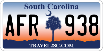 SC license plate AFR938