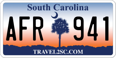 SC license plate AFR941