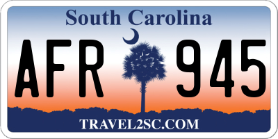 SC license plate AFR945