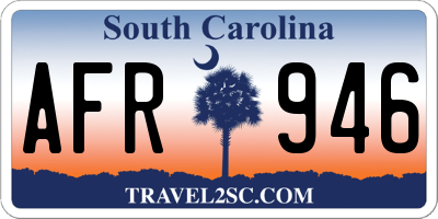 SC license plate AFR946
