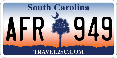 SC license plate AFR949