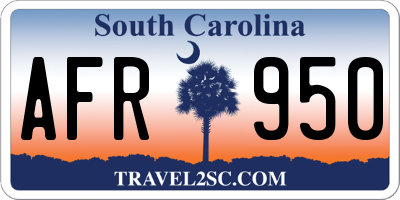 SC license plate AFR950