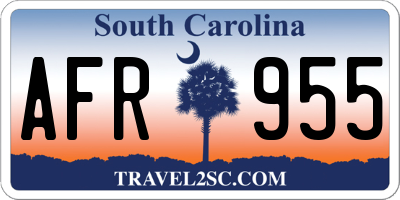 SC license plate AFR955