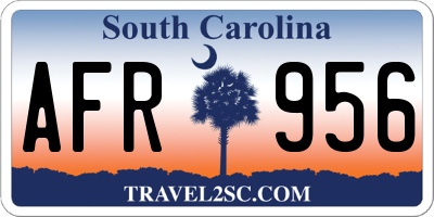 SC license plate AFR956
