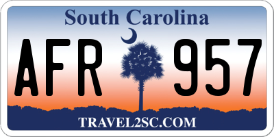 SC license plate AFR957