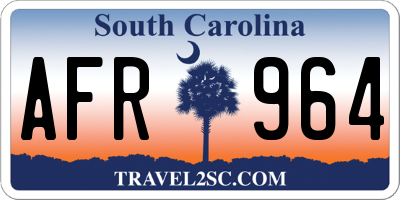 SC license plate AFR964