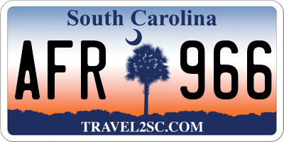 SC license plate AFR966